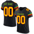 Custom Football Jersey - Black Gold Red-Kelly Green Mesh