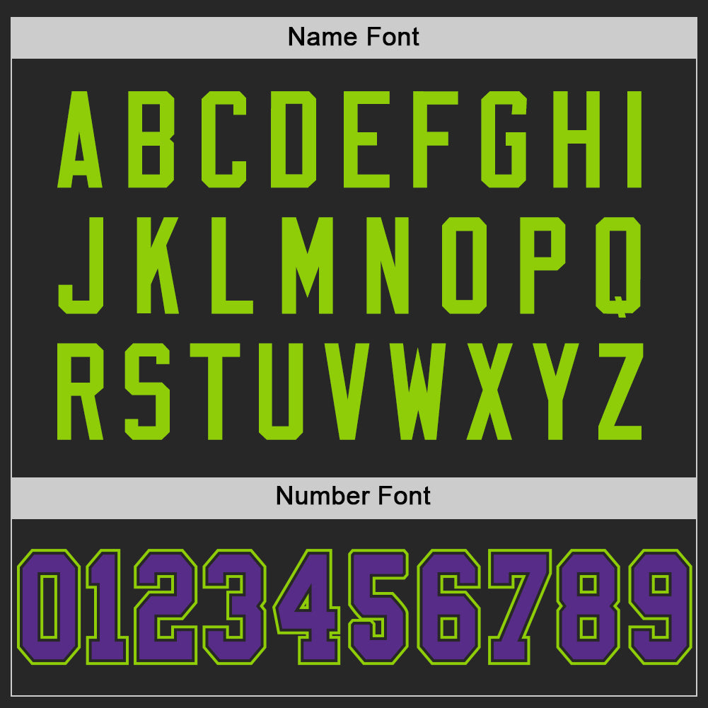 Custom Football Jersey - Black Purple-Neon Green Mesh