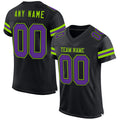 Custom Football Jersey - Black Purple-Neon Green Mesh