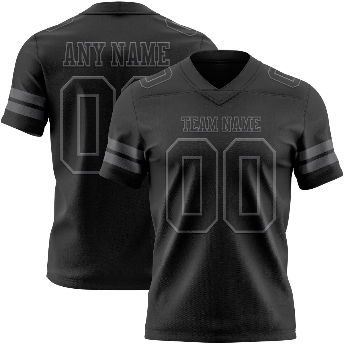 Custom Football Jersey - Black Steel Gray