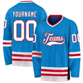 Custom Hockey Jersey - Blue White-Red
