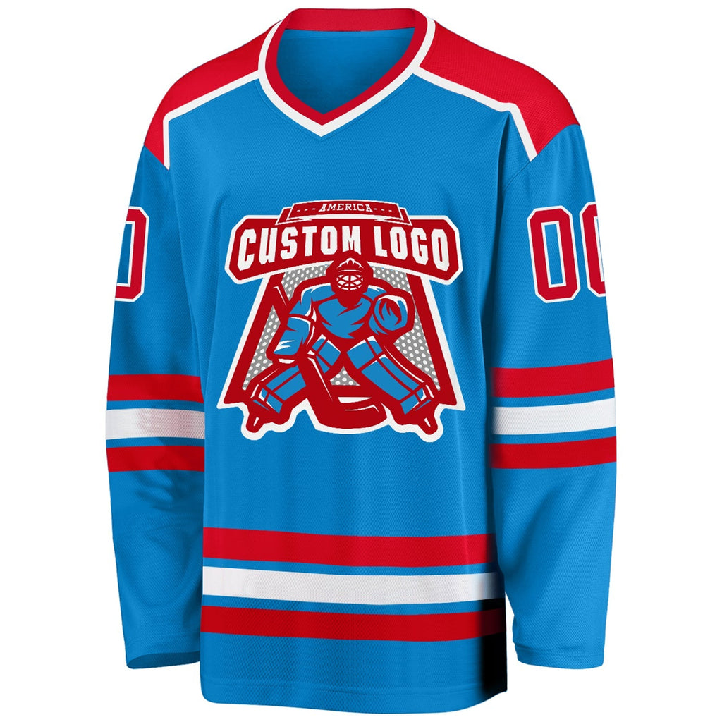 Custom Hockey Jersey - Blue Red-White