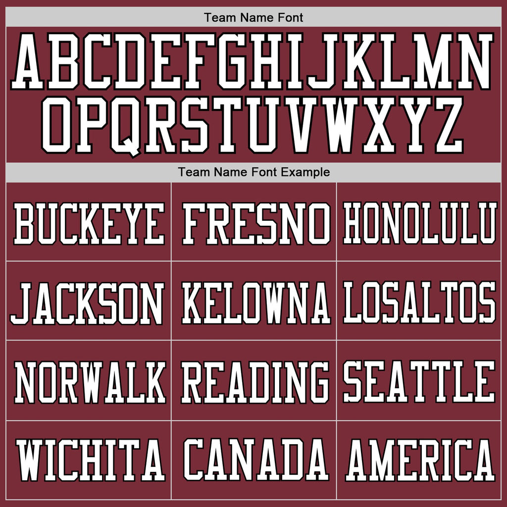 Custom Football Jersey - Burgundy White-Black Mesh