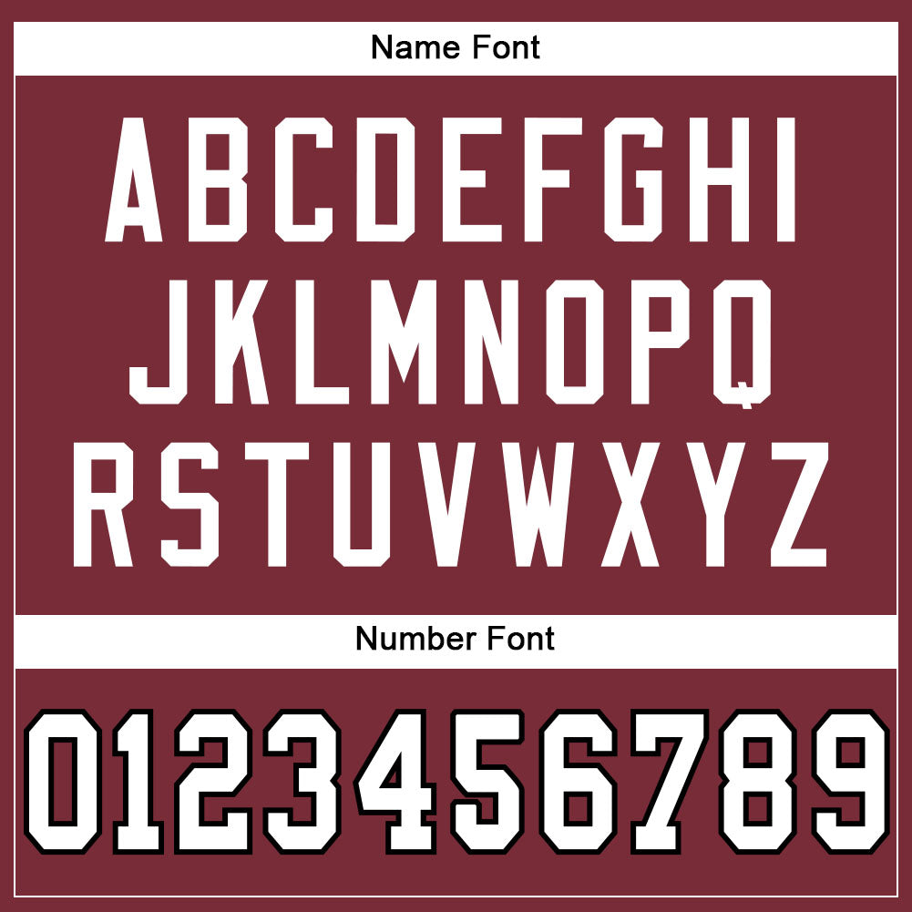 Custom Football Jersey - Burgundy White-Black Mesh