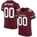 Custom Football Jersey - Burgundy White-Black Mesh