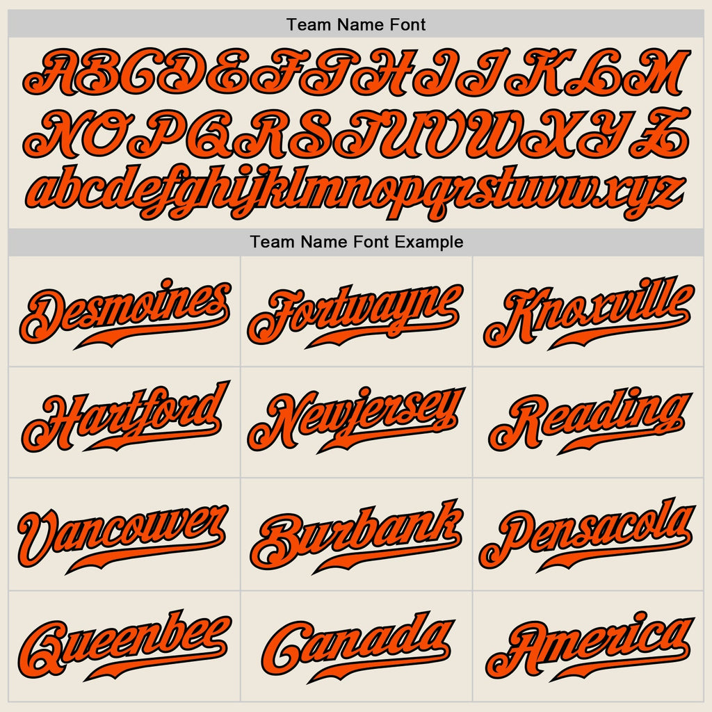 Custom Baseball Jersey - Cream Black Pinstripe Orange-Black