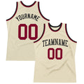 Custom Basketball Jersey - Cream Maroon-Black Throwback