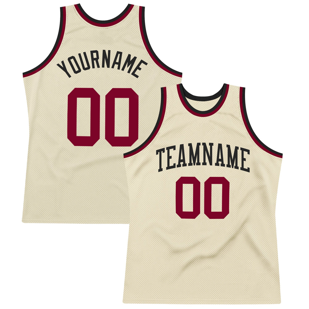 Custom Basketball Jersey - Cream Maroon-Black Throwback