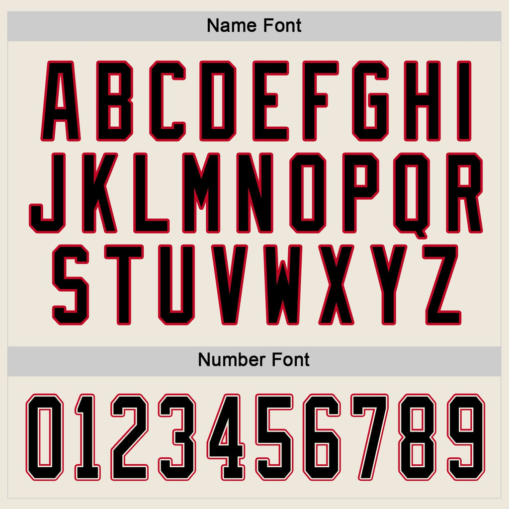 Custom Hockey Jersey - Cream Black-Red - Style Cream0296