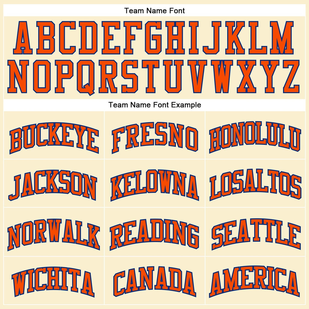 Custom Basketball Jersey - Cream Orange-Royal Throwback