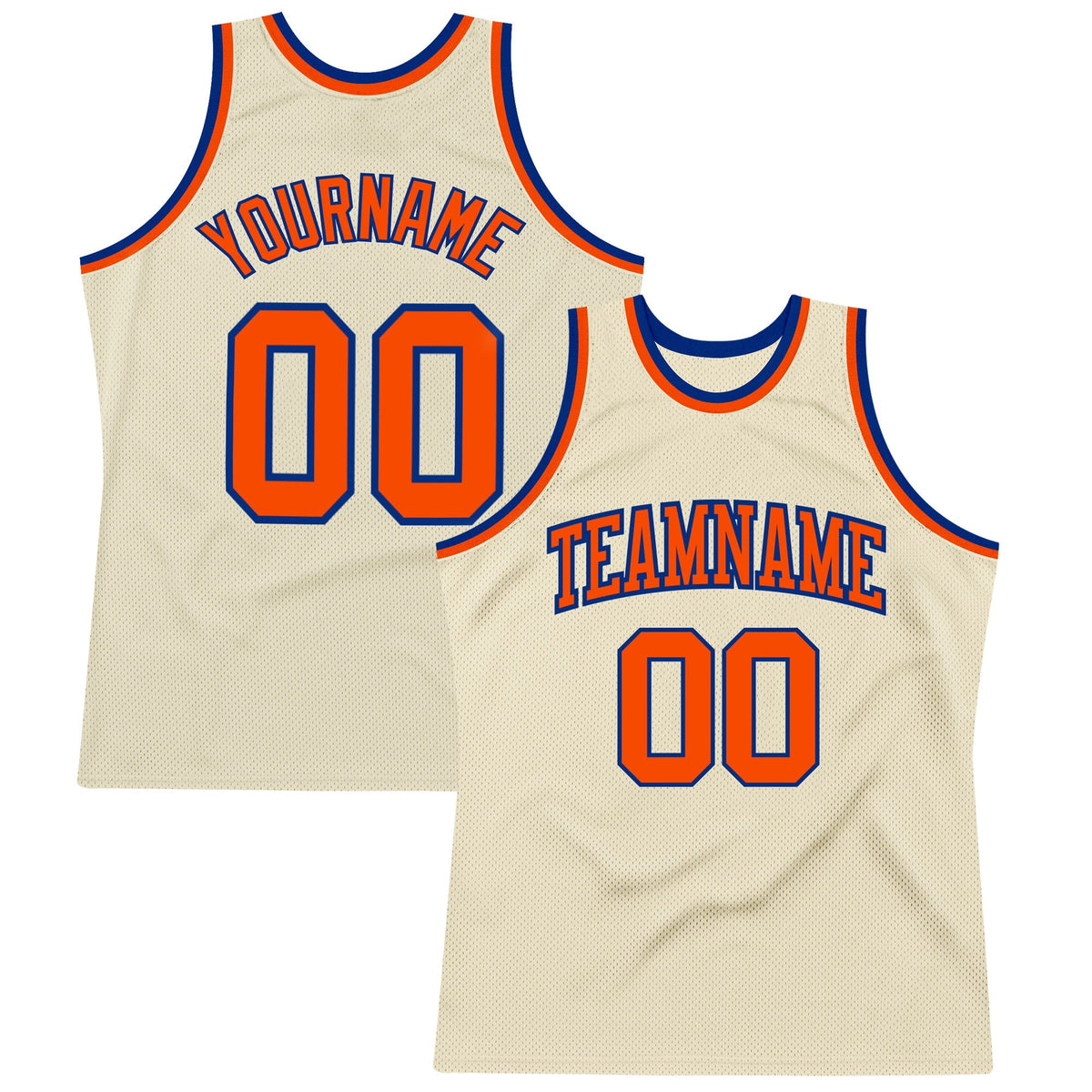 Custom Basketball Jersey - Cream Orange-Royal Throwback