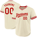 Custom Baseball Jersey - Cream Red-White Throwback