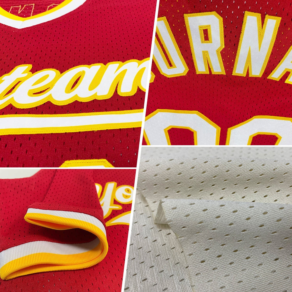 Custom Baseball Jersey - Cream Red Royal-White Throwback