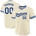 Custom Baseball Jersey - Cream Royal-White Throwback