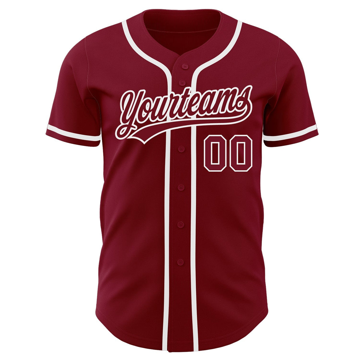 Custom Baseball Jersey - Crimson Crimson-White