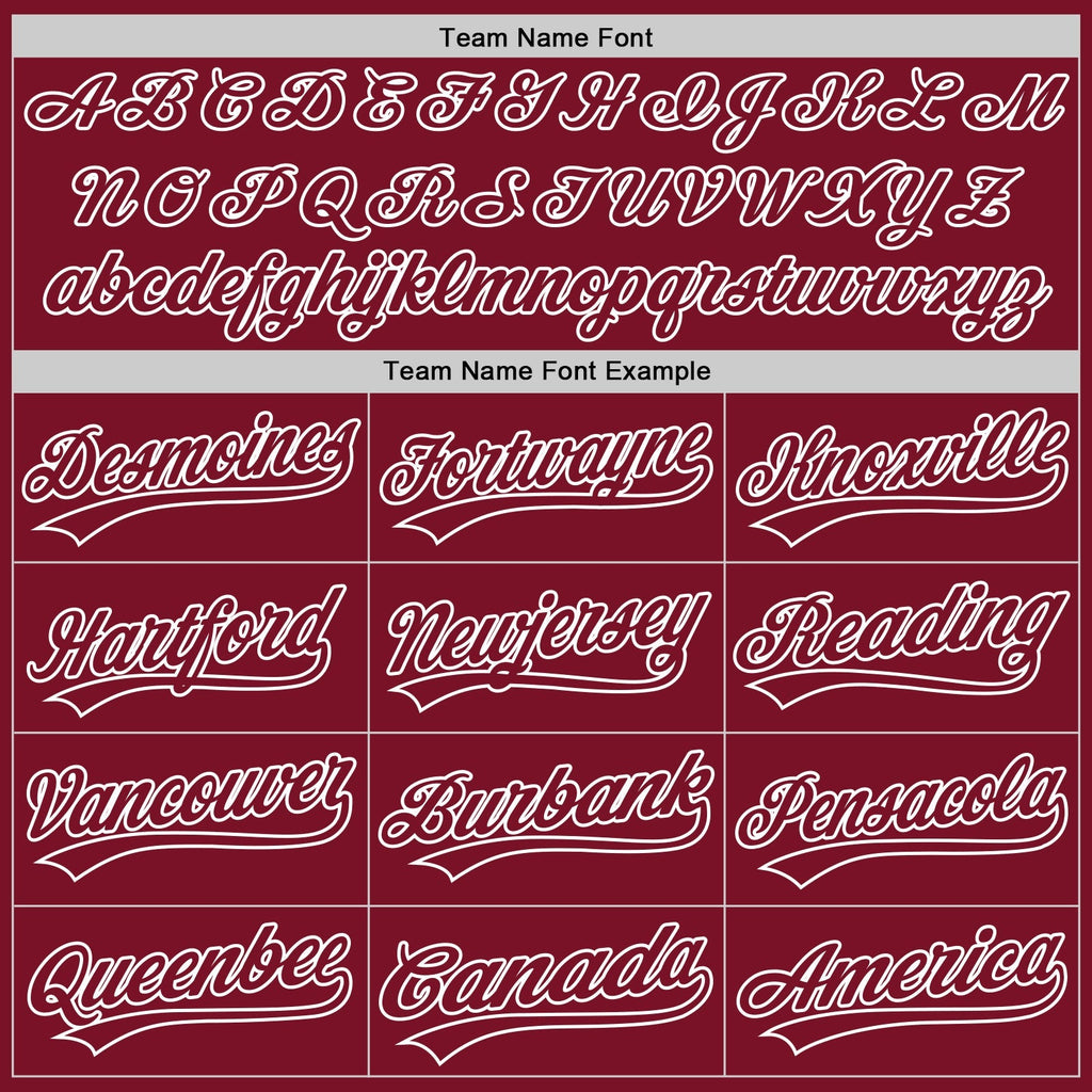 Custom Baseball Jersey - Crimson Crimson-White
