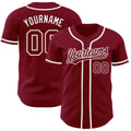 Custom Baseball Jersey - Crimson Crimson-White