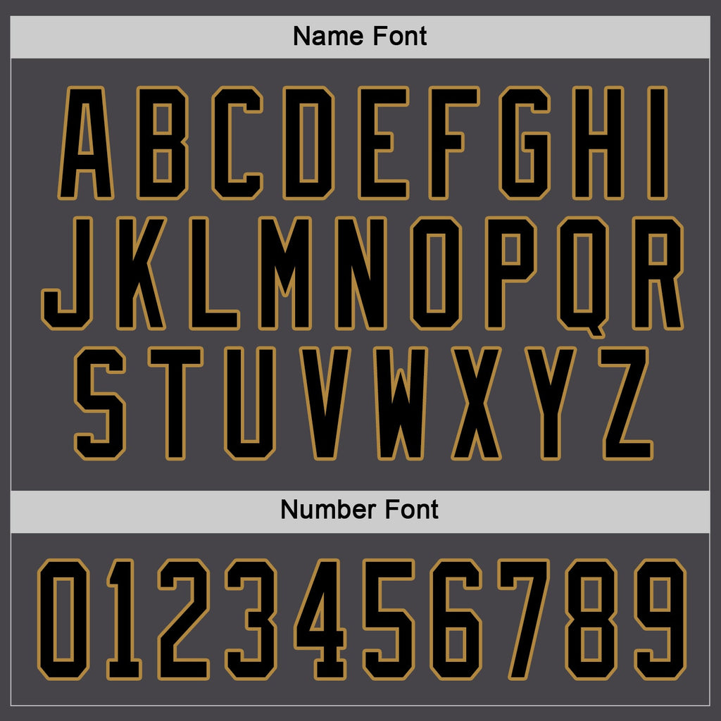 Custom Hockey Jersey - Steel Gray Black-Old Gold - Style DarkGray0001