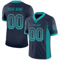 Custom Football Jersey - Navy Teal-Gray Drift Fashion