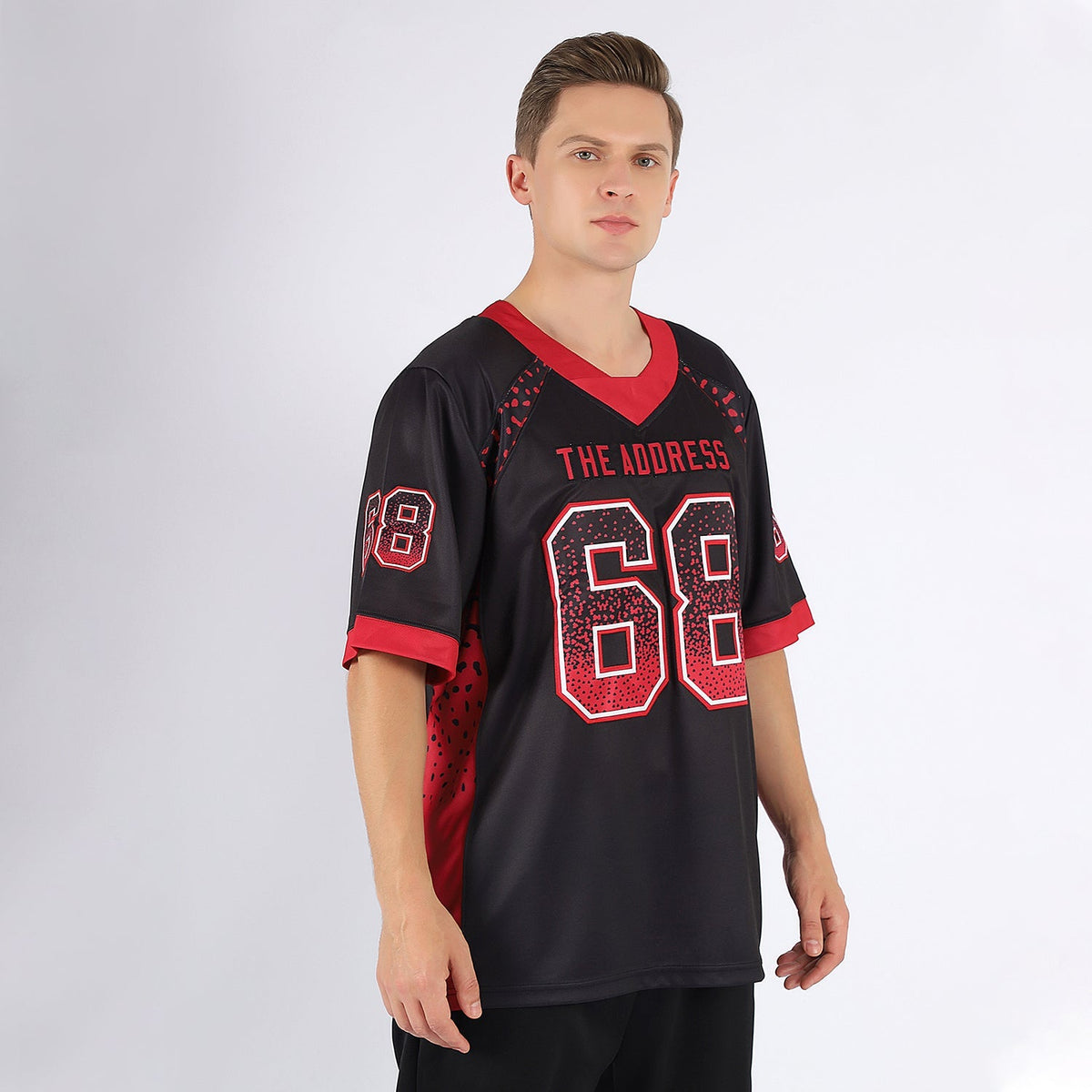 Custom Football Jersey - Black Red-Gray Drift Fashion