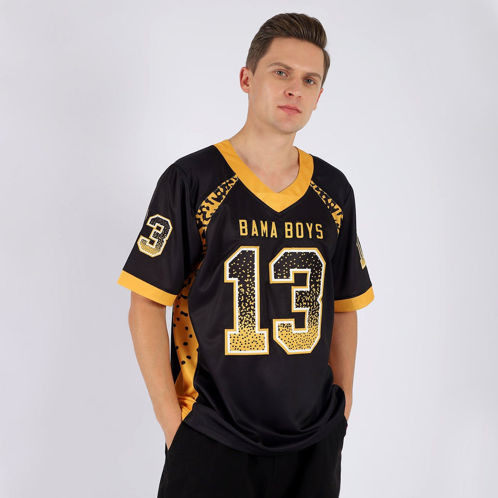 Custom Football Jersey - Black Gold-White Drift Fashion