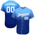 Custom Baseball Jersey - Light Blue White-Royal Fade Fashion