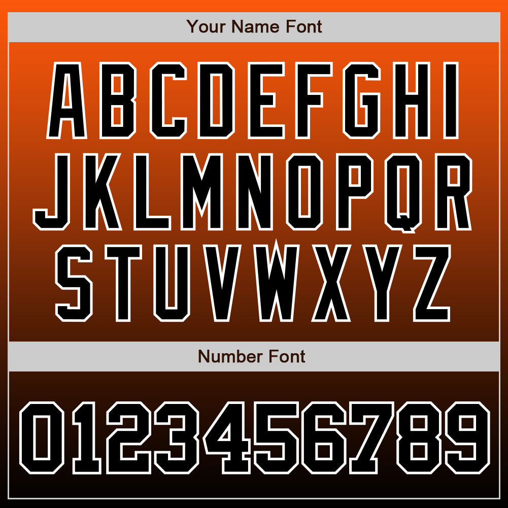 Custom Baseball Jersey - Orange Black-White Fade Fashion