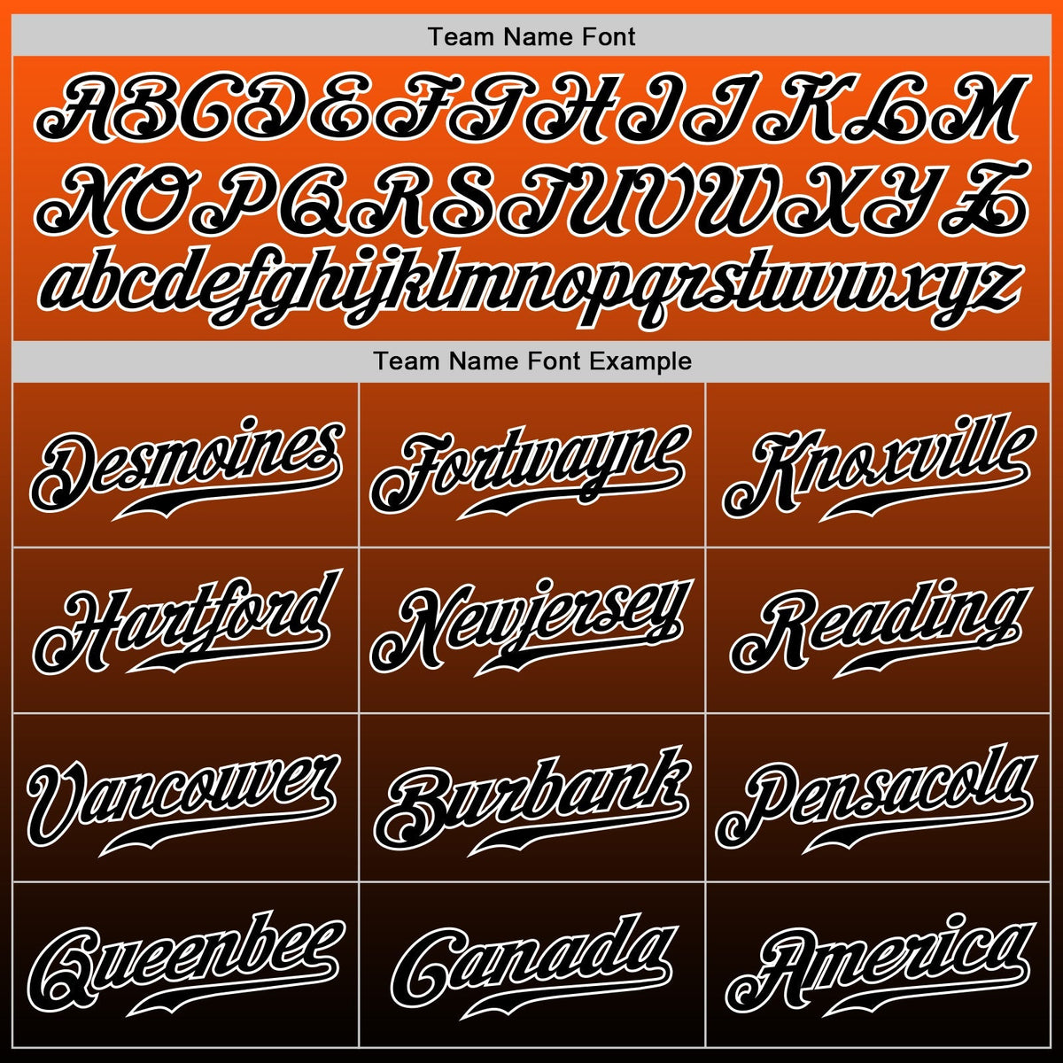 Custom Baseball Jersey - Orange Black-White Fade Fashion