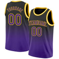 Custom Basketball Jersey - Black Purple-Gold Fade Fashion