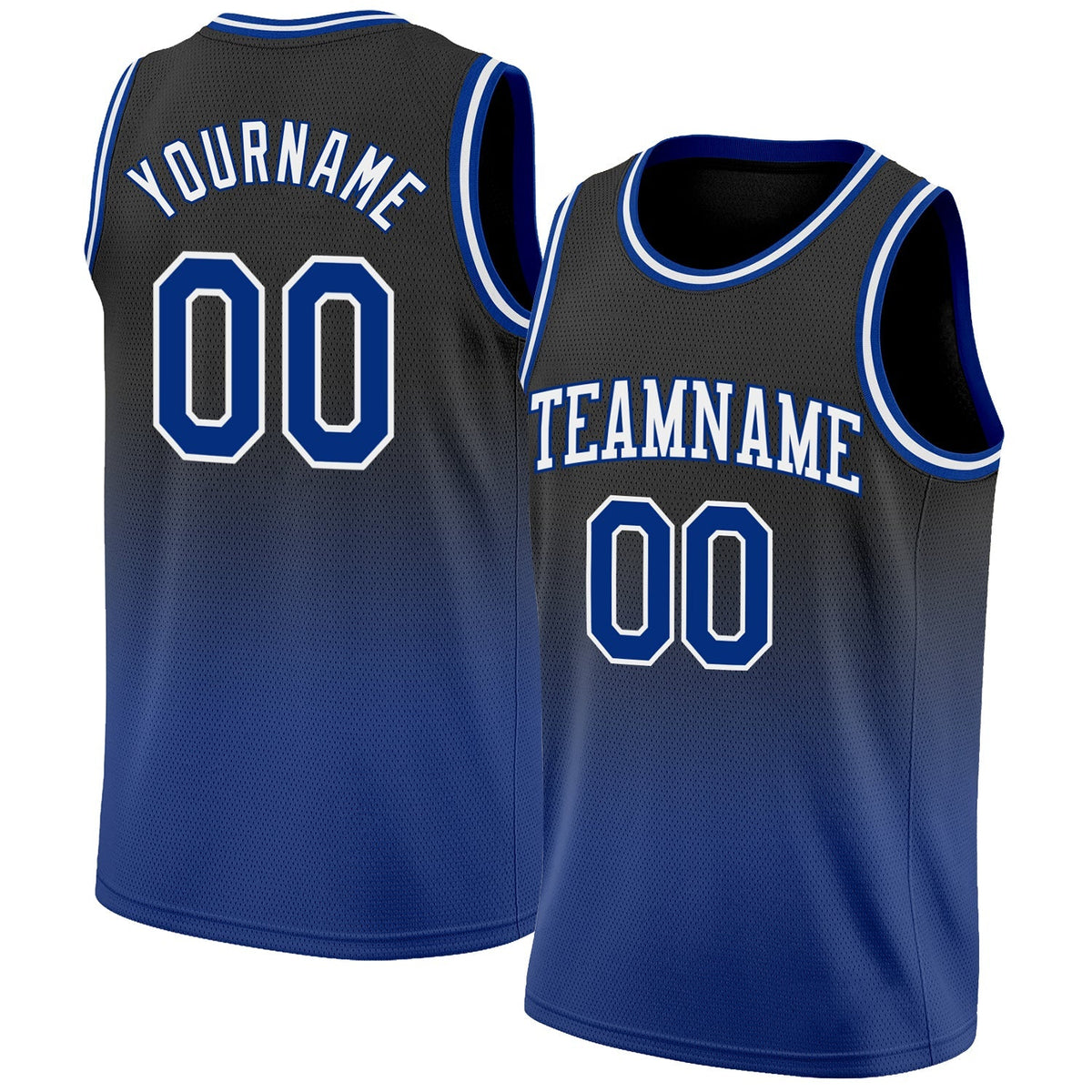Custom Basketball Jersey - Black Royal-White Fade Fashion