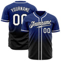 Custom Baseball Jersey - Royal White-Black Fade Fashion