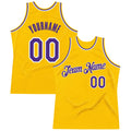 Custom Basketball Jersey - Gold Purple-White Throwback - Style Gold0076