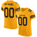 Custom Football Jersey - Gold Black Mesh