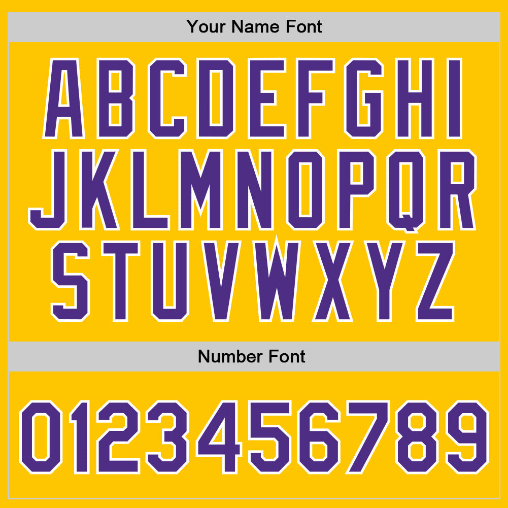 Custom Basketball Jersey - Gold Purple-White Throwback - Style Gold0268