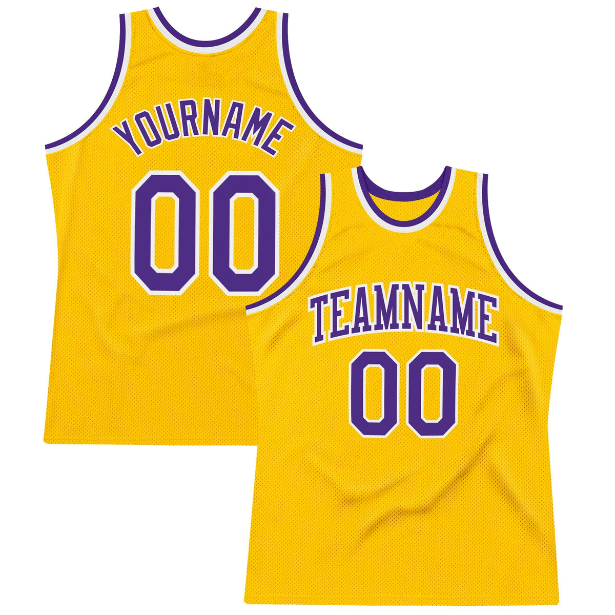 Custom Basketball Jersey - Gold Purple-White Throwback - Style Gold0268