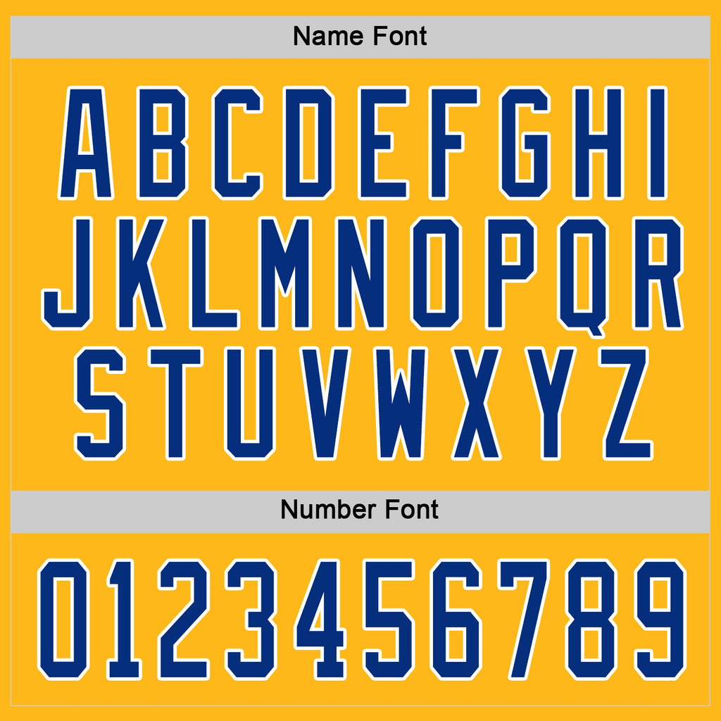Custom Hockey Jersey - Gold Royal-White