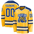 Custom Hockey Jersey - Gold Royal-White