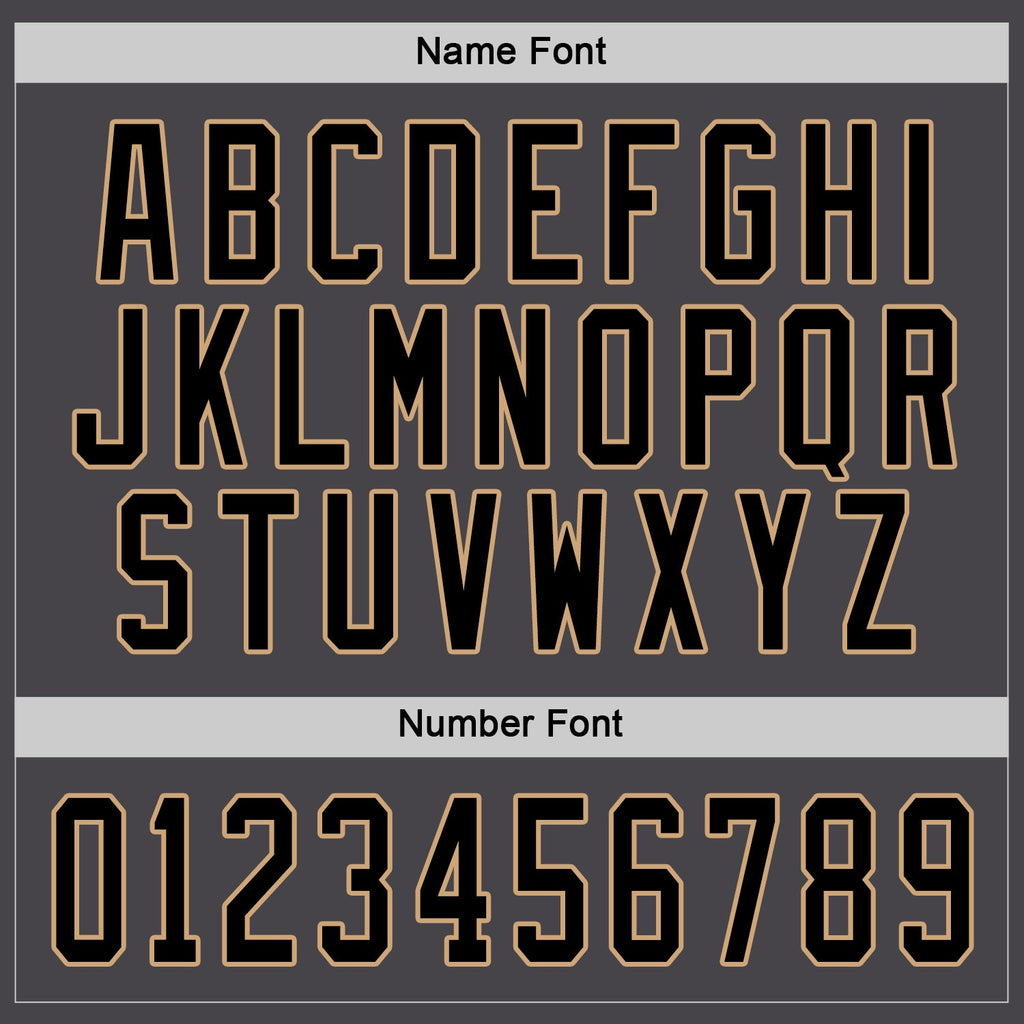 Custom Hockey Jersey - Steel Gray Black-Old Gold - Style Gray0285