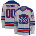 Custom Hockey Jersey - Gray Royal-Red