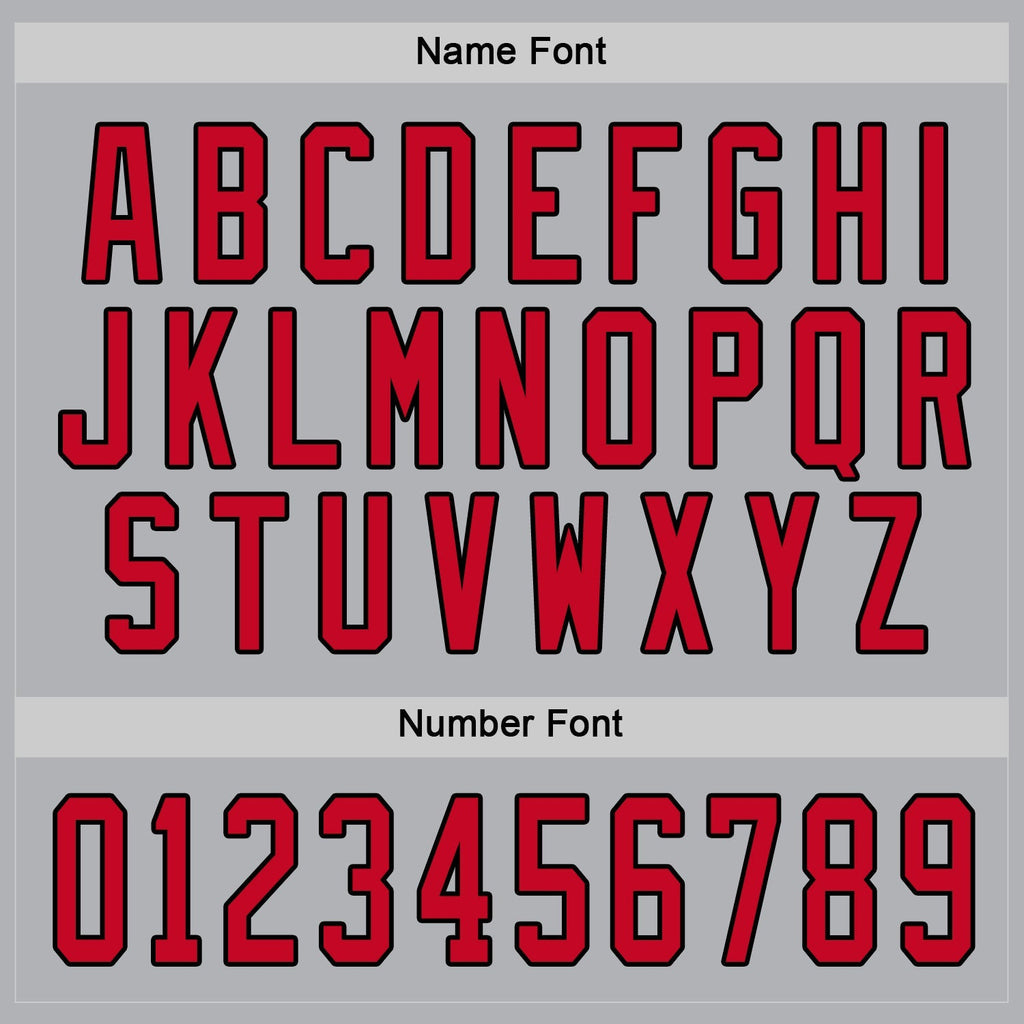 Custom Hockey Jersey - Gray Red-Black
