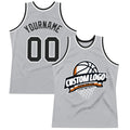 Custom Basketball Jersey - Gray Black-White Throwback