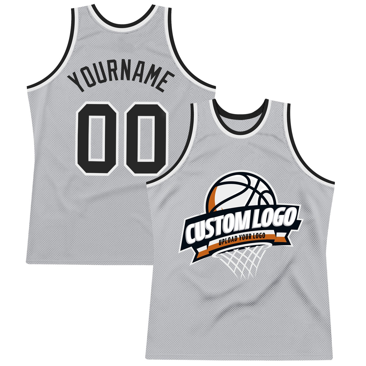Custom Basketball Jersey - Gray Black-White Throwback