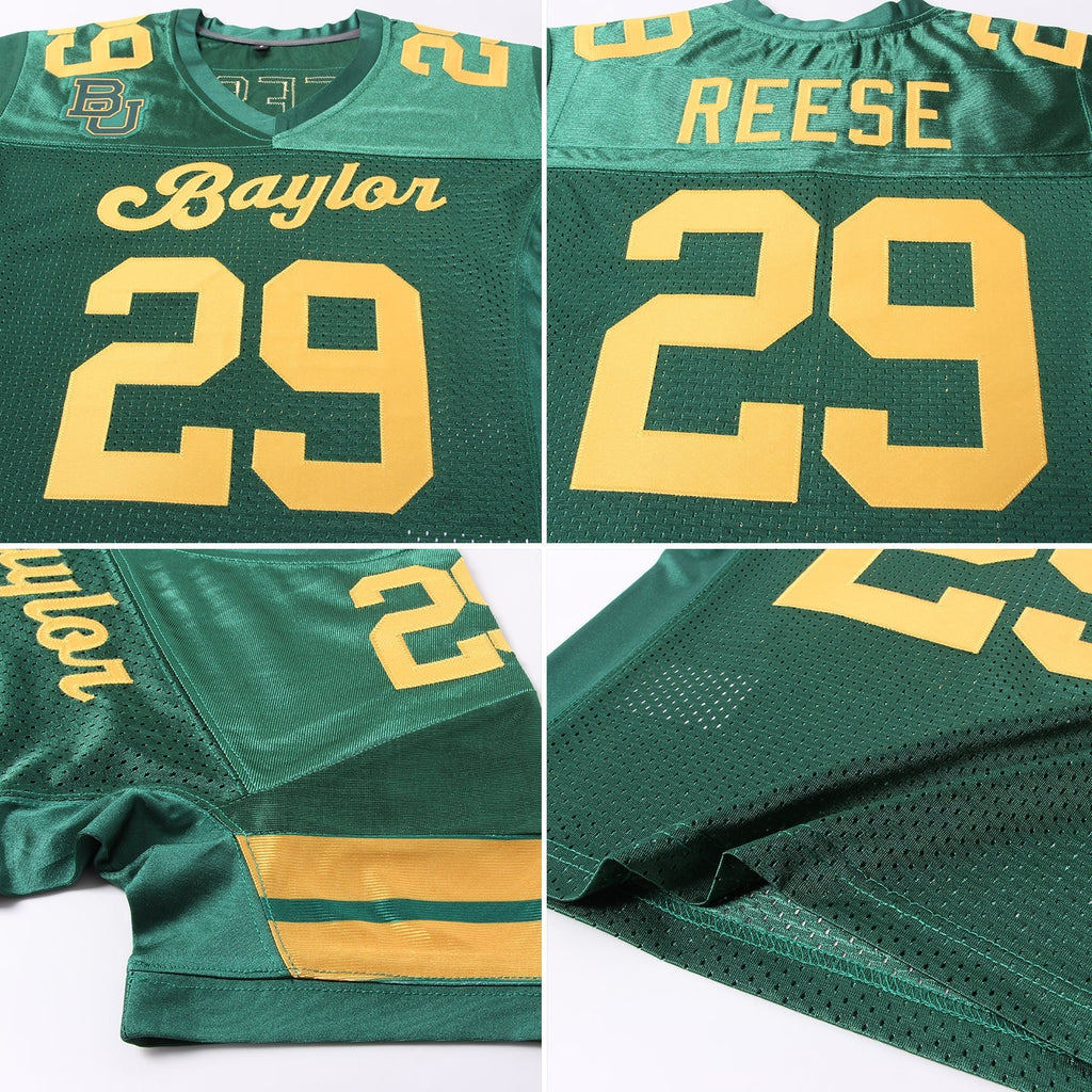 Custom Football Jersey - Green Gold Mesh