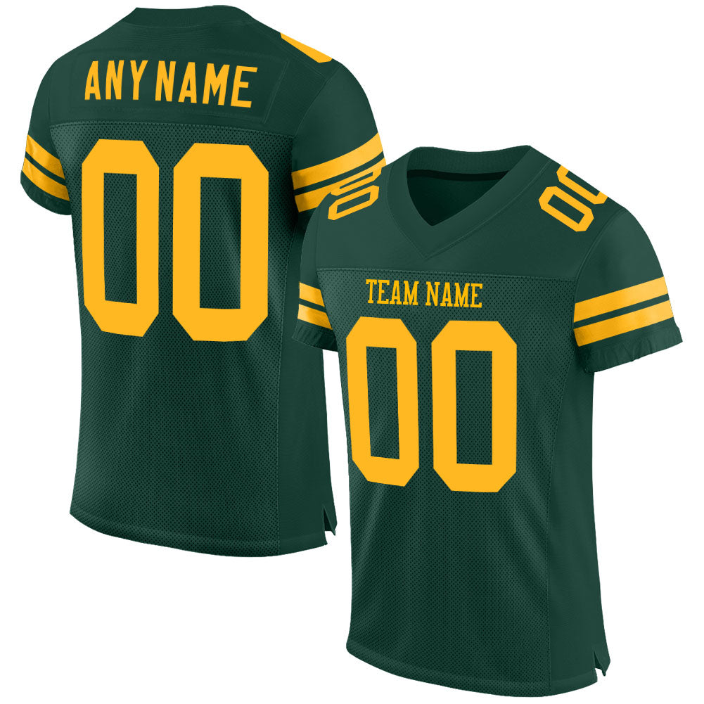 Custom Football Jersey - Green Gold Mesh