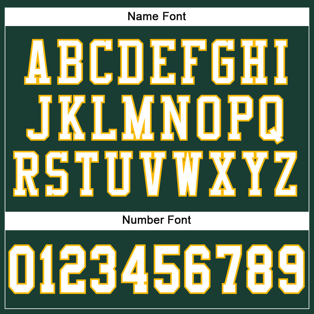 Custom Football Jersey - Green White-Gold Mesh - Style Green0223