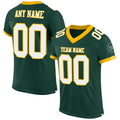Custom Football Jersey - Green White-Gold Mesh - Style Green0223