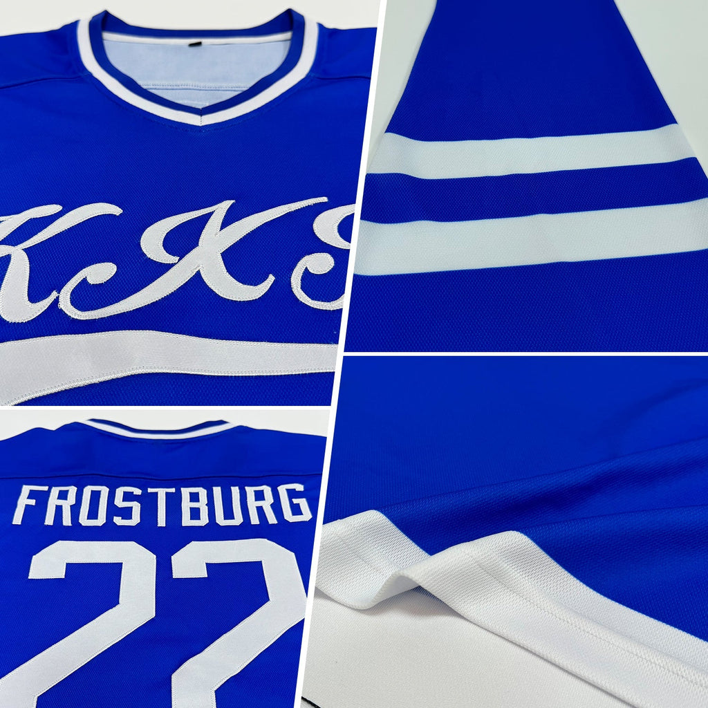 Custom Hockey Jersey - Royal White - Style Royal0249