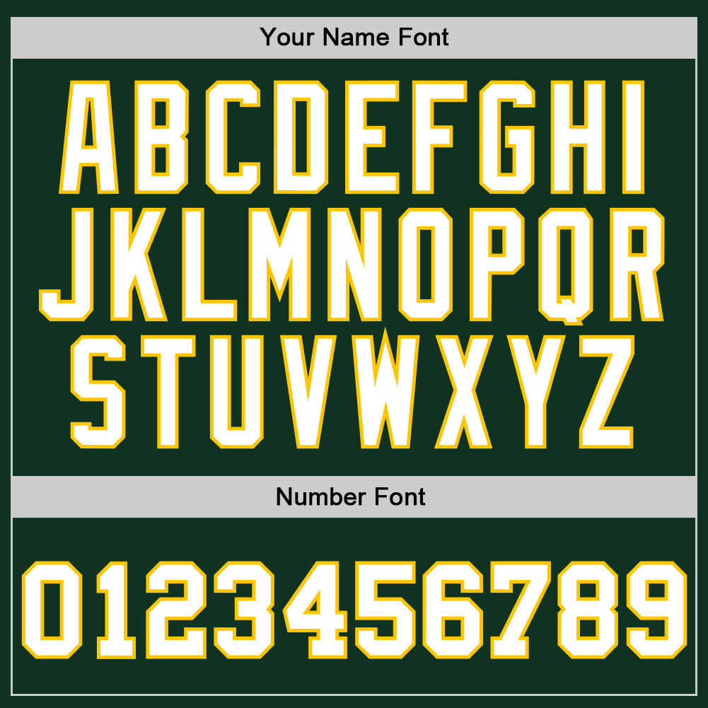 Custom Basketball Jersey - Hunter Green White-Gold Throwback