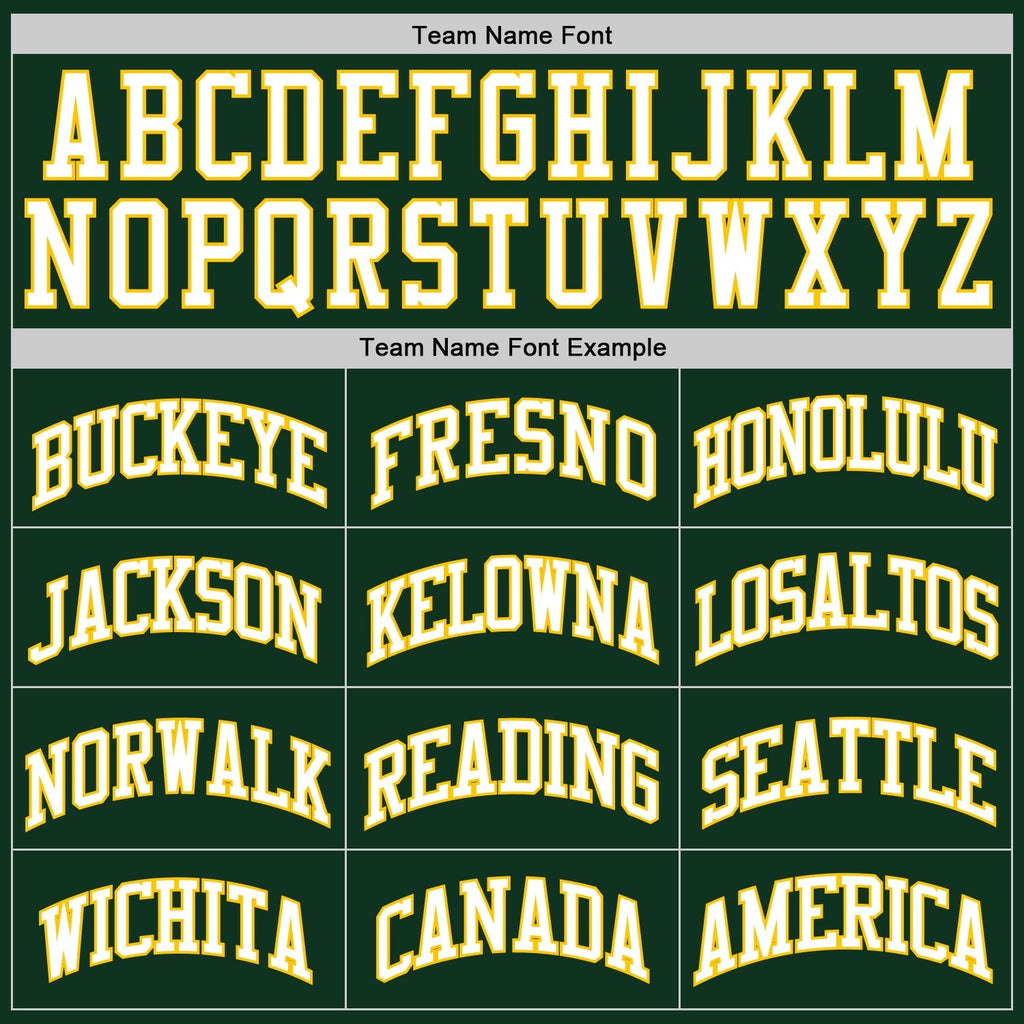 Custom Basketball Jersey - Hunter Green White-Gold Throwback
