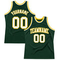 Custom Basketball Jersey - Hunter Green White-Gold Throwback